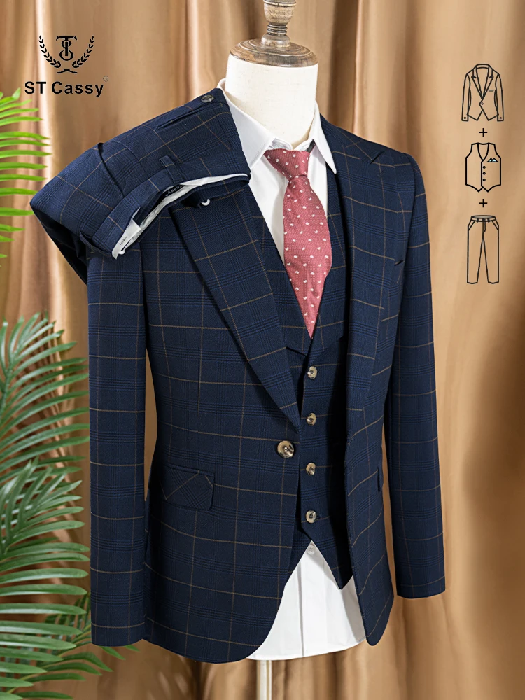 High Quality 3 Piece Checkered - Mens Formal ulasan dan harga