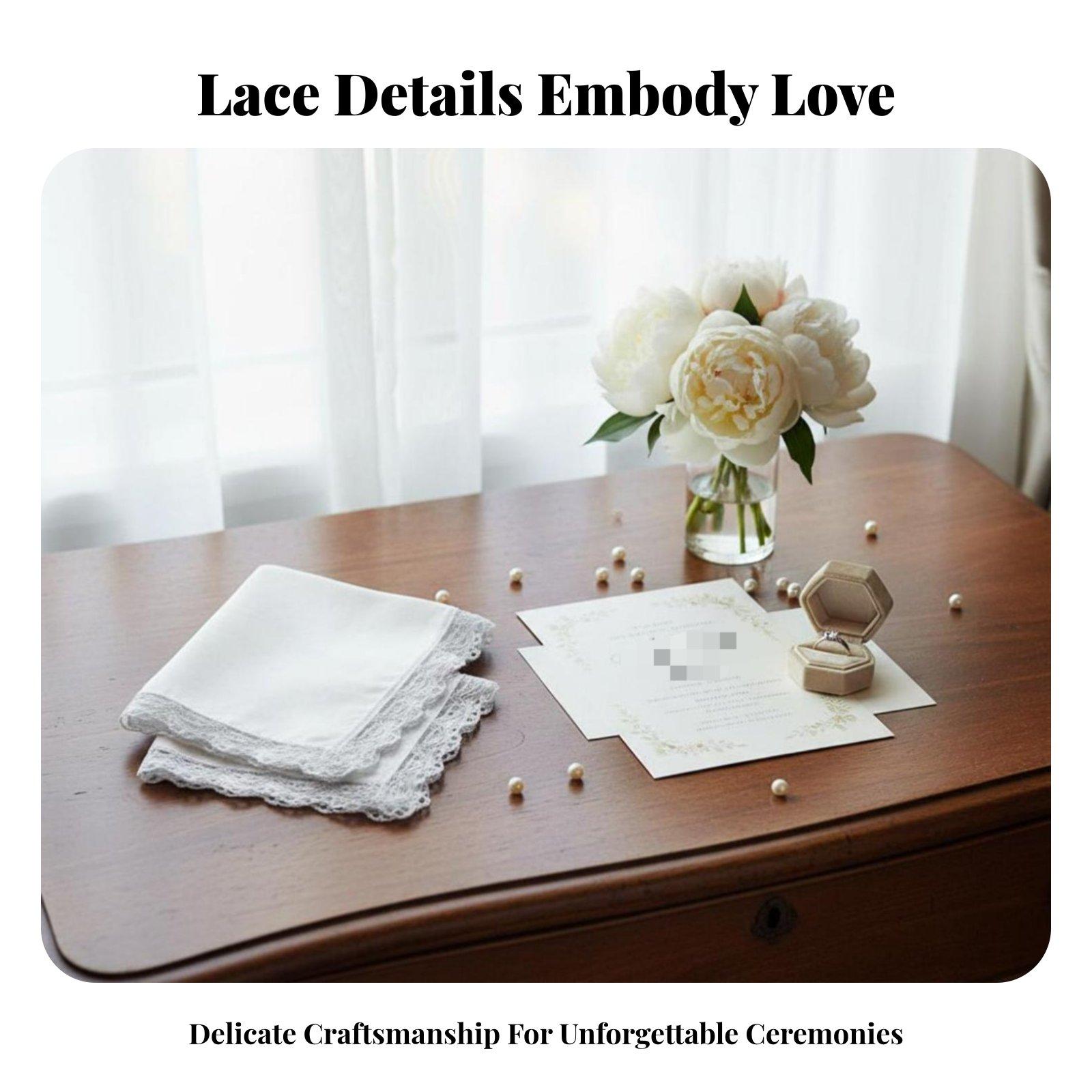Delicate Lace White Cotton Han - Monogrammed Handkerchief ulasan dan harga
