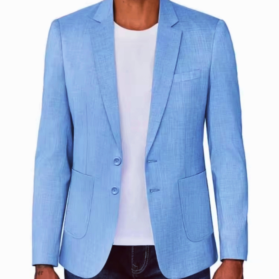 Slim Fit Men's Beige/Blue Line - Men Formal Wear Design ulasan dan harga