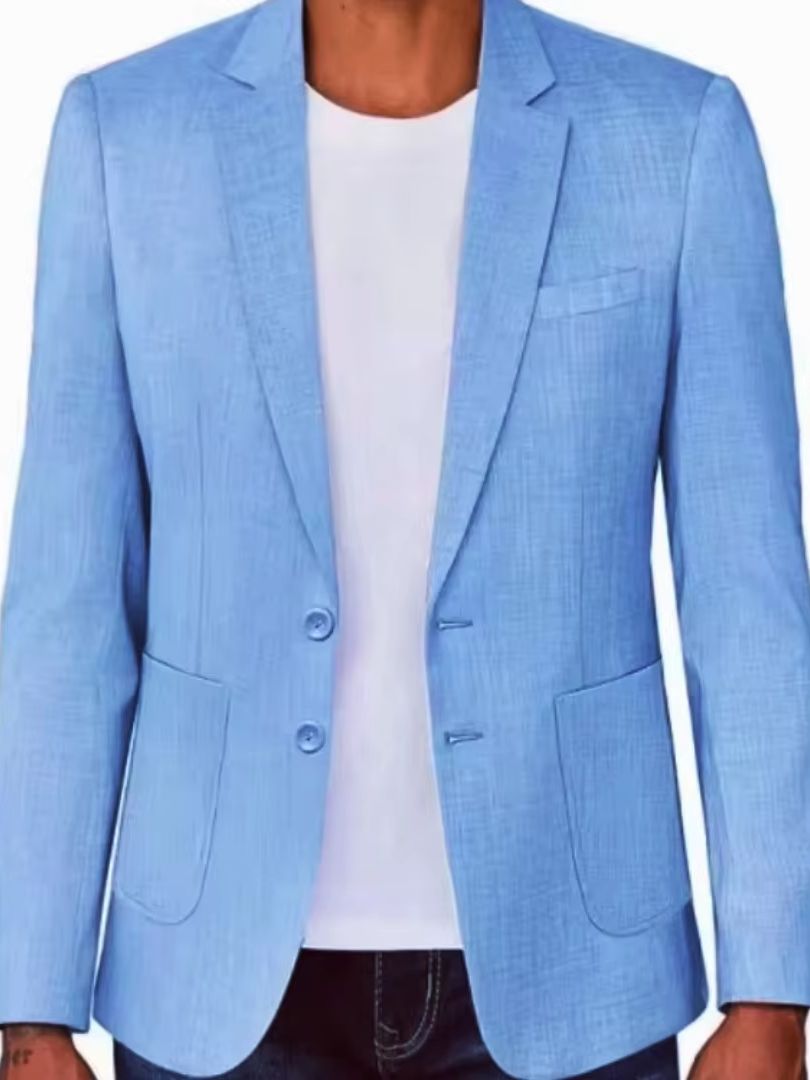 Slim Fit Men's Beige/Blue Line - Men Formal Wear Design ulasan dan harga
