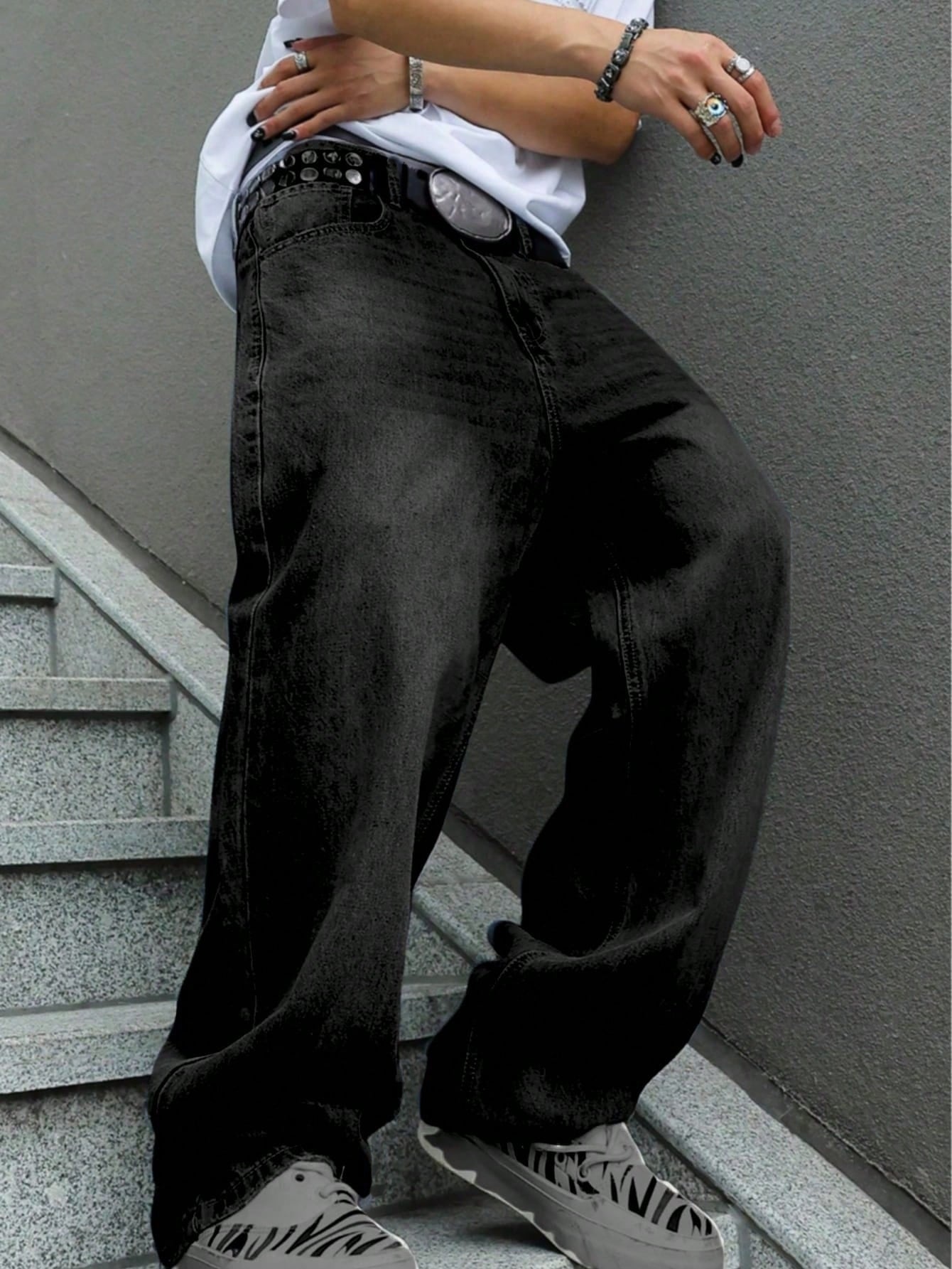 Men'S Straight-Leg Loose Jeans - Men Formal Wear Design ulasan dan harga