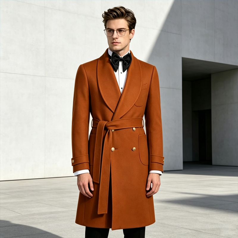 Luxury Men Wool Blend Overcoat - Men Formal Wear Design ulasan dan harga